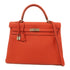 HERMES PHW Kelly 35 2 Way Shoulder Bag Handbag Togo Leather Rouge Casaque Red