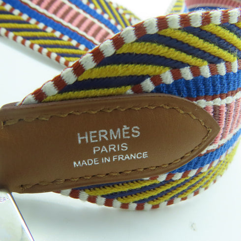 HERMES PHW Sangle Cavele Strap Shoulder Strap Canvas Multicolor