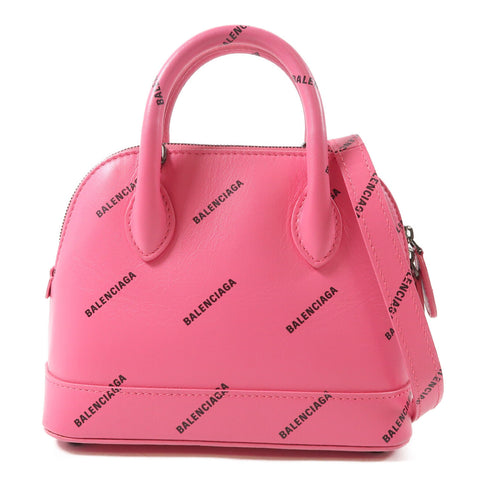 BALENCIAGA SHW Ville 2 Way Shoulder Bag Handbag 550646 Calfskin Leather Pink