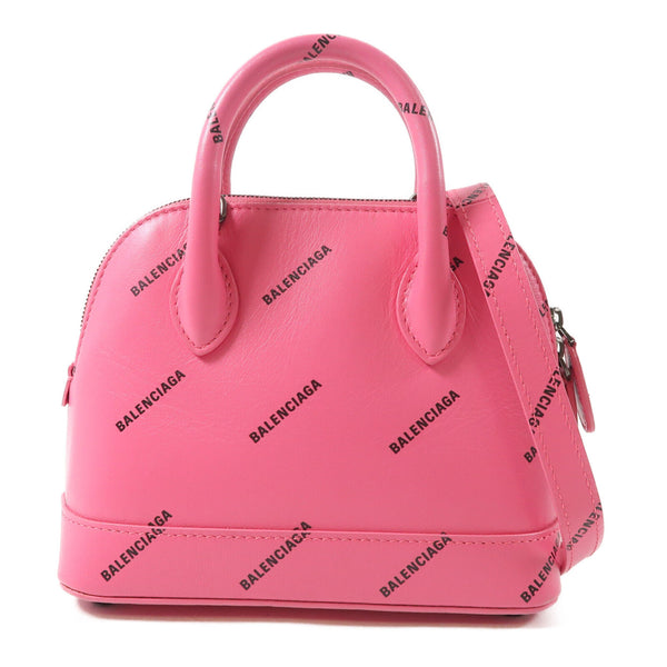 BALENCIAGA SHW Ville 2 Way Shoulder Bag Handbag 550646 Calfskin Leather Pink