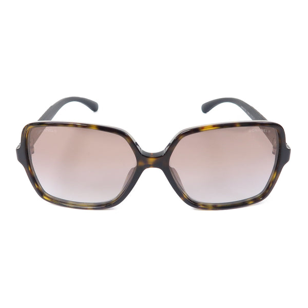CHANEL CC Sunglasses PVC Black/Brown