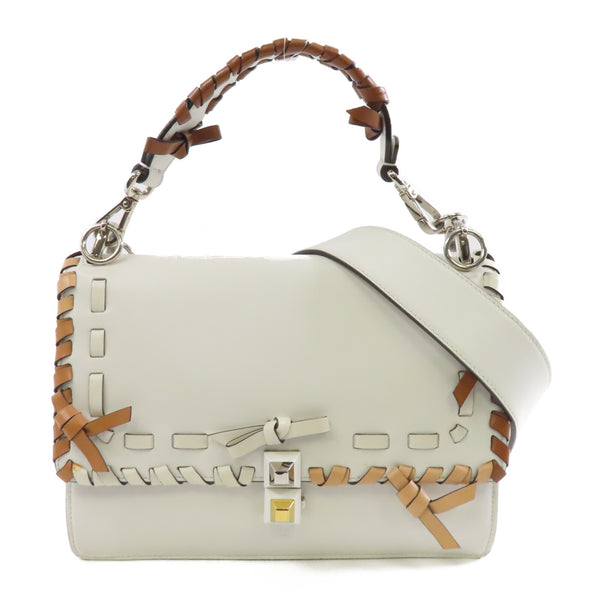 FENDI SHW 2way Shoulder Bag 8BT283.A31D Calfskin Leather White