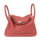 HERMES PHW Lindy 30 2 Way Shoulder Bag Handbag Clemence Leather Red v1