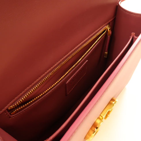 Dior GHW 30 Montaigne Shoulder Bag Calfskin Leather Red