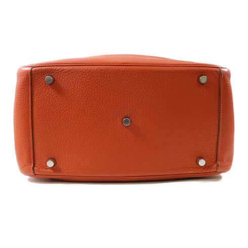 HERMES PHW Lindy 30 2 Way Shoulder Bag Taurillon Clemence Leather Orange