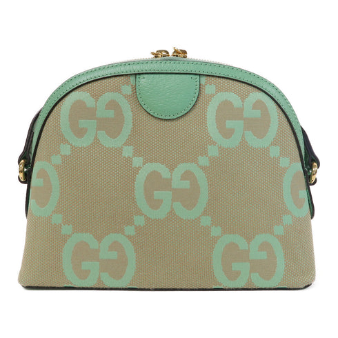 GUCCI GG GHW Shoulder Bag 499621 Canvas Green