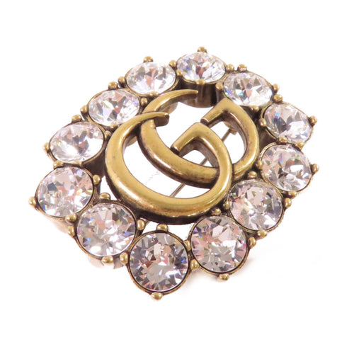 GUCCI GG GHW Brooch Metal Gold Tone Color