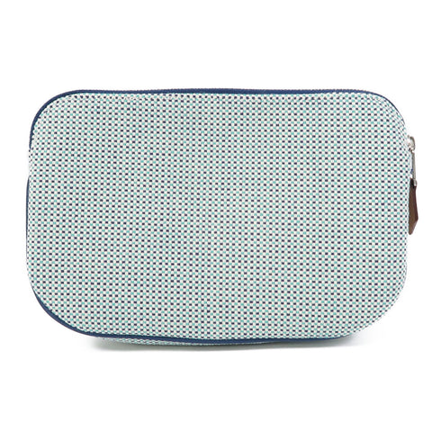 HERMES PHW Echappee Pouch Fabric Blue/Green