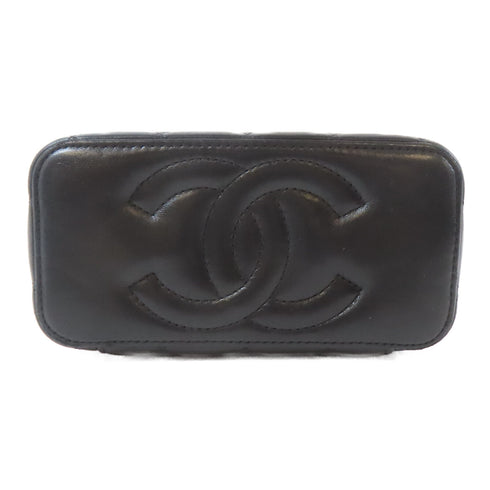 CHANEL Quilted CC GHW Vanity Bag Shoulder Bag Lambskin Leather Black