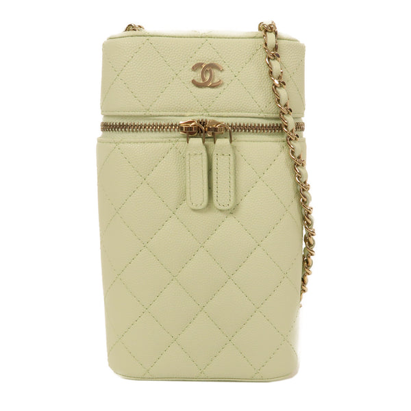 CHANEL CC GHW Chain Shoulder Bag Calfskin Leather Green