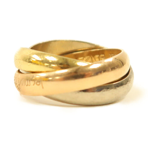 CARTIER Trinity Ring 18K Pink Gold/Yellow Gold/White Gold US#4 Cartier#48