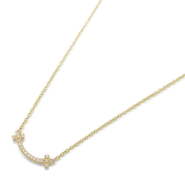 TIFFANY&CO T Smile Mini Diamond Necklace 18K Pink Gold