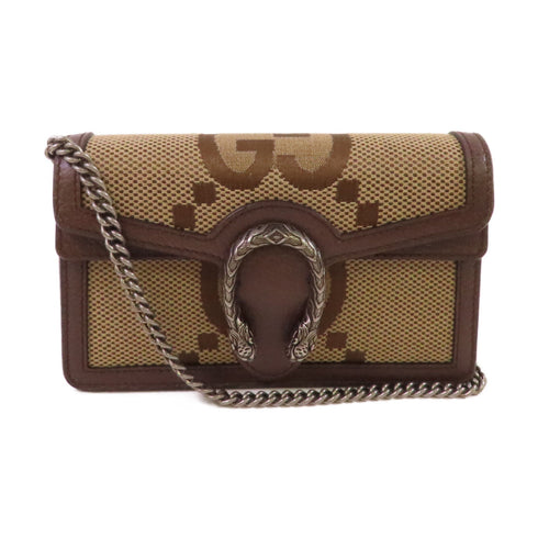 GUCCI GHW GG Supreme Diongsus Chain Shoulder Bag Ccanvas 476432 Brown