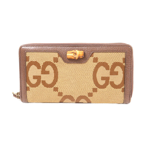 GUCCI Diana Jumbo GG Wallet 658634 Canvas Brown
