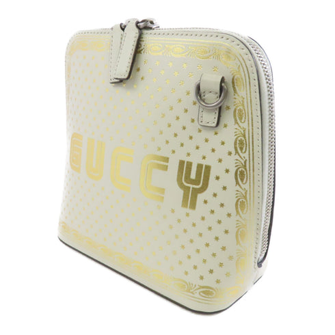 GUCCI GG SHW Sega Mini Shoulder Bag Calfskin Leather White
