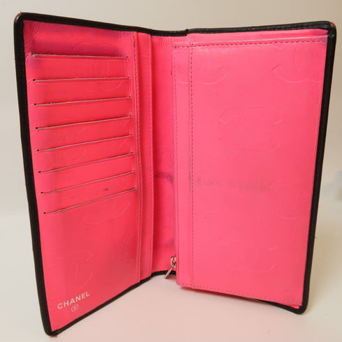 CHANEL Quilted CC Cambon Line Long Wallet Calfskin Leather Black