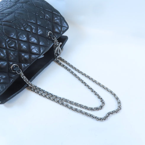CHANEL CC Chain Shoulder Handbag Lambskin Leather Black