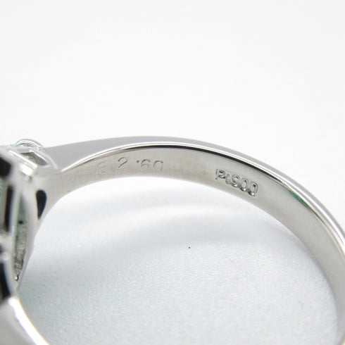 FINE JEWELRY 2.06ct Emerald 0.50ct Diamond Ring PT900 Platinum Gree...