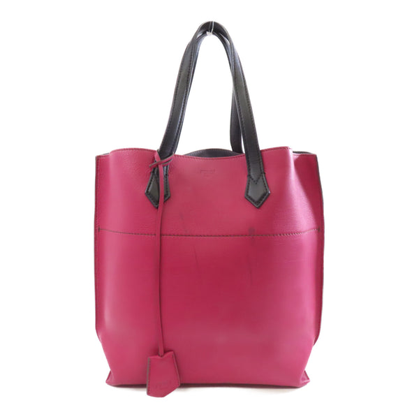 FENDI Tote Bag Calfskin Leather Red