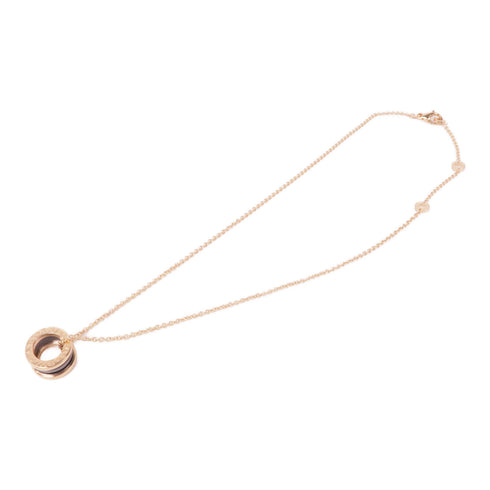 BVLGARI B-Zero 1 Necklace 18K Pink Gold Ceramic Gold/Black