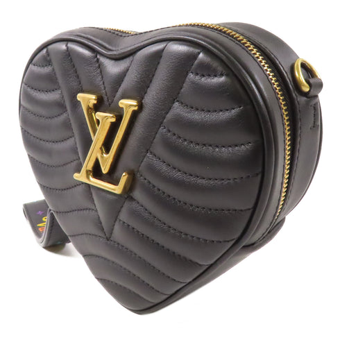 LOUIS VUITTON LV GHW New Wave Heart Bag Shoulder Crossbody M52796 Calfskin Black