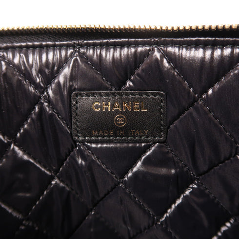 CHANEL CC Clutch Bag Pouch Calfskin Leather Black