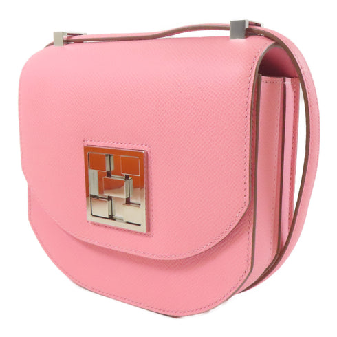 HERMES PHW Mosaique AU24 Shoulder Bag Epsom Leather Rose Lipstick Pink
