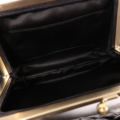 CHANEL CC GHW Chain Shoulder Bag Patent Leather Black