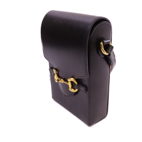 GUCCI GG Horsebit 1955 Mini Shoulder Bag Crossbody Calfskin Leather 625615 Black