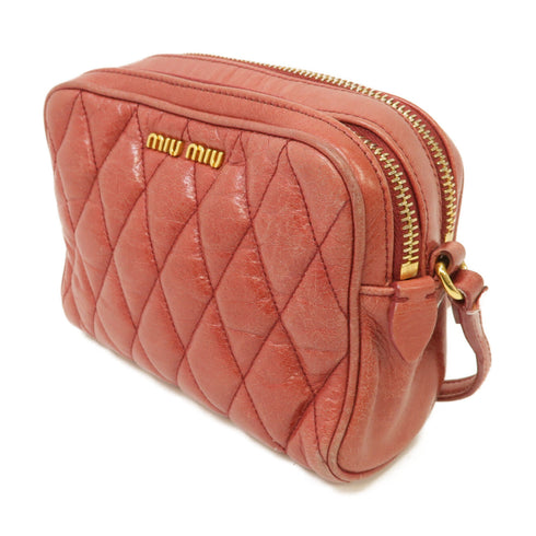 Miu Miu GHW Shoulder Crossbody Bag RT0543 Calfskin Leather Red