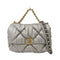 CHANEL Quilted CC C19 Small 2 Way Shoulder Bag Handbag Calfskin Leather Silver