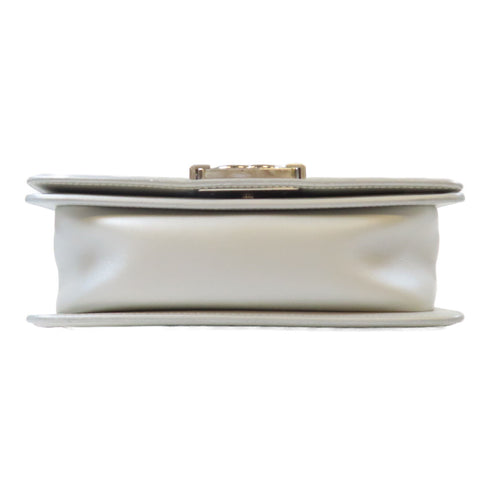 CHANEL Quilted CC SHW Water Boy Flap Chain Shoulder Bag PVC Leather Blue Grey