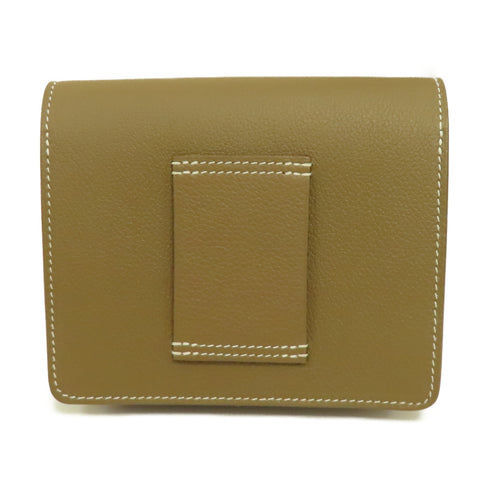 HERMES GHW Roulis Slim Wallet Evercolor Leather Stamp U 18 Etoupe Grey