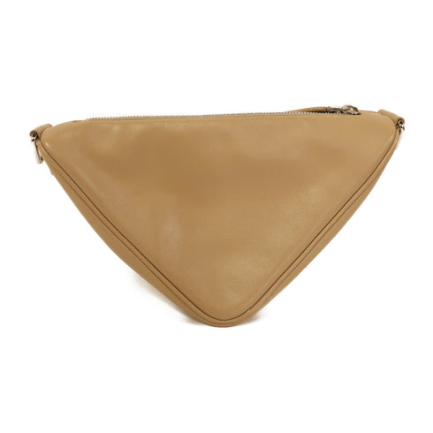PRADA SHW Triangle Shoulder Bag 1BH190 Calfskin Leather Beige