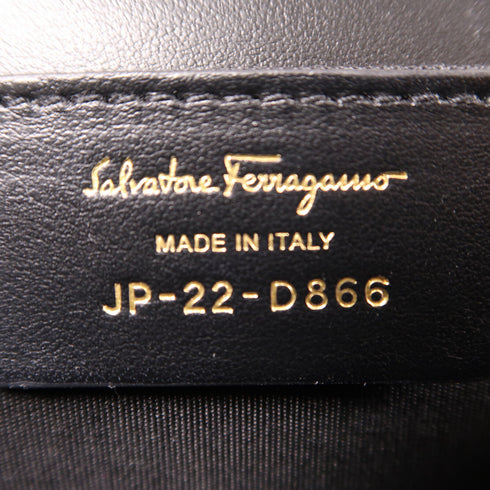 Salvatore Ferragamo GHW Hand Bag 2 Way Bag JP22D866 Calfskin Black/Multicolor