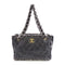 CHANEL Quilted CC SHW Chain Shoulder Bag Calfskin Leather Black v2