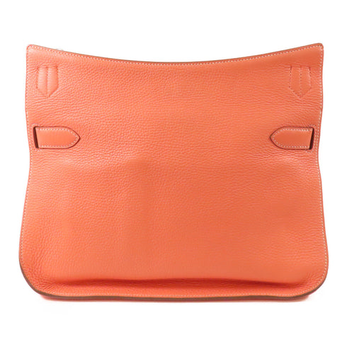 HERMES PHW Jypsiere 34 Shoulder Bag Clemence Leather Crevette/Pink