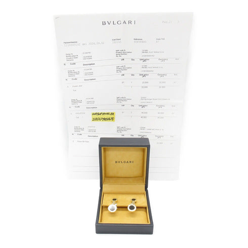 BVLGARI Onyx Earrings 18K Yellow Gold Black