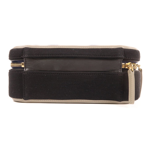 CHANEL CC GHW Vanity Bag 2 Way Shoulder Bag Handbag Canvas Navy/Black/Grey