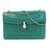 BVLGARI GHW Serpenti Forever Chain Shoulder Bag Calfskin Leather Green