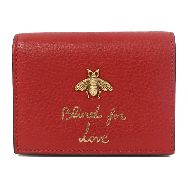 GUCCI GG GHW Wallet 460185 Calfskin Leather Red