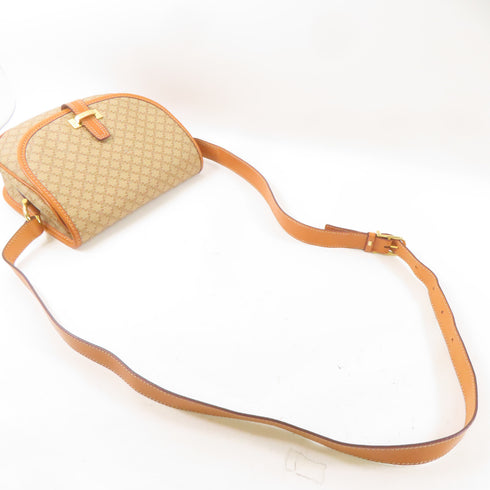 CELINE GHW Shoulder Bag Crossbody Coated Canvas Brown