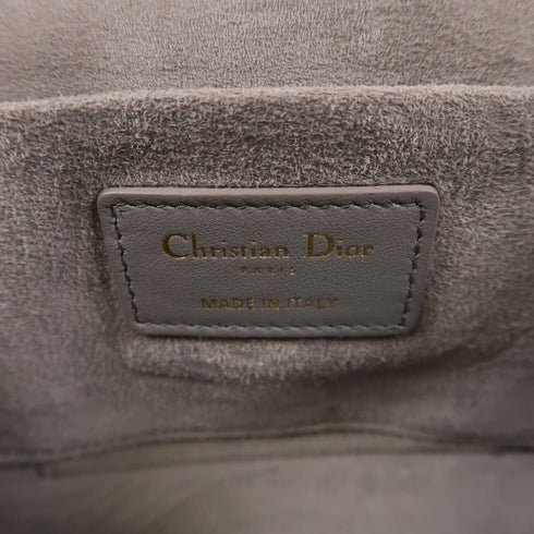 Christian Dior CD GHW Travel Vanity Case 2 Way Bag Lambskin Leather Grey