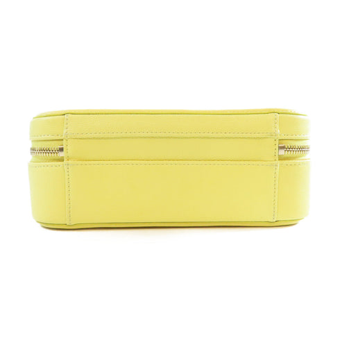 CHANEL CC GHW Quilted Filigree Vanity Case 2 Way Bag Calfskin Leather Yellow