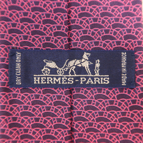 HERMES Tie Ties Silk Purple