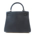 HERMES PHW Kelly 25 2 Way Shoulder Handbag Togo Leather Black Noir