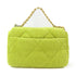 CHANEL Quilted CC GHW/SHW Chanel 19 Chain 2 Way Shoulder Bag Corduroy Green