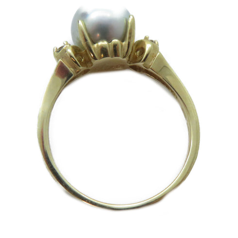 FINE JEWELRY Pearl Ring 14K Yellow Gold White