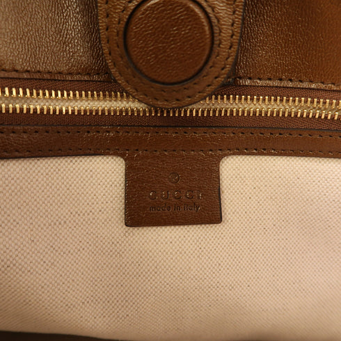 GUCCI GHW Horsebit 2 Way Shoulder Tote Bag 621144 GG Canvas Leather Brown