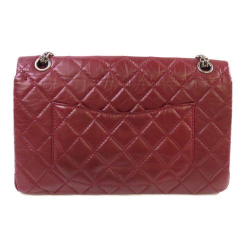 CHANEL Quilted SHW CC Chanel 2.55 Chain Shoulder Bag Calfskin Leather Wine-Red